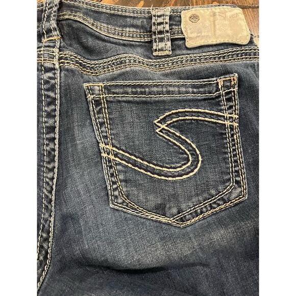 Silver Jeans Aiko Capri Women 33 Thick Stitch Y2K 90s Western Cowgirl Fringe - Picture 10 of 16